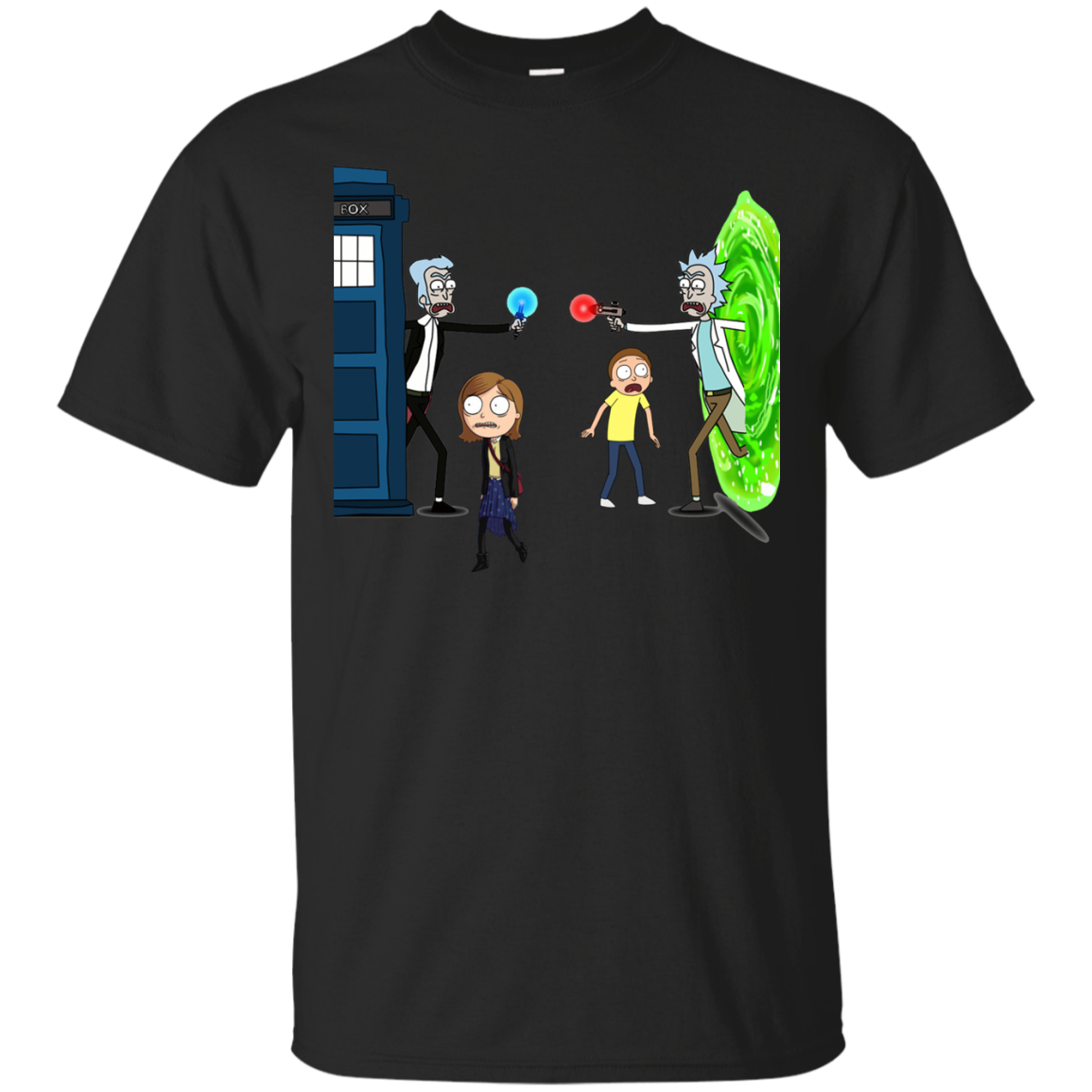 Rick and morty doctor who t shirt pink boutique