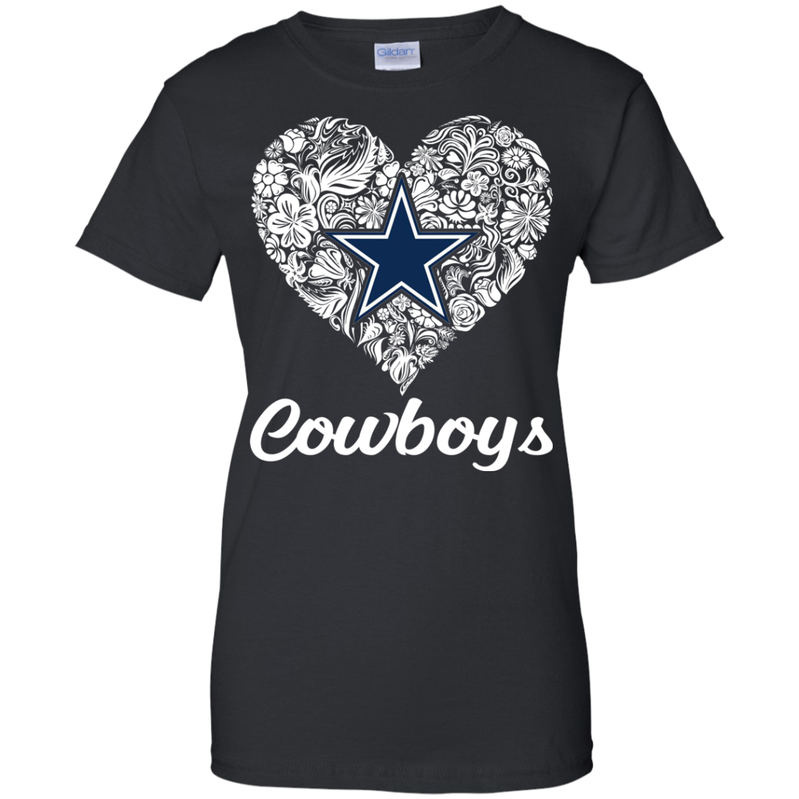 Dallas Cowboys - Lace Heart With Logo Shirt, Hoodie - Allbluetees ...
