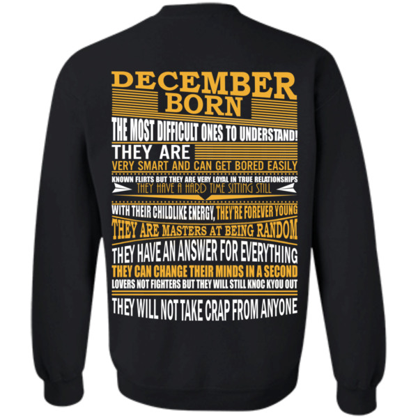 December Born – The Most Difficult Ones To Understand Shirt – Back Design