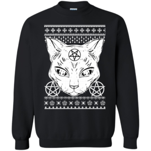 Sathan the cat ugly christmas sweater