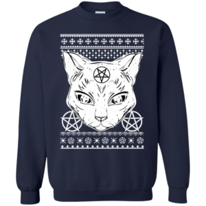 Sathan the cat ugly christmas sweater