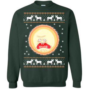 Rick and Morty Screaming Sun Ugly Christmas Sweater