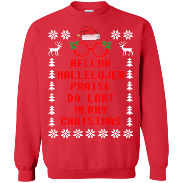 Hellur Hallelujer Praise Da Lort Merry Christmas Sweater