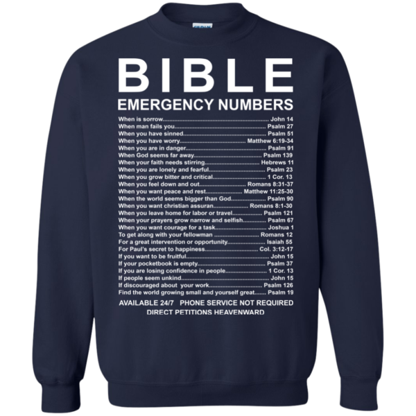Bible Emergency Numbers Shirt, Hoodie, Tank