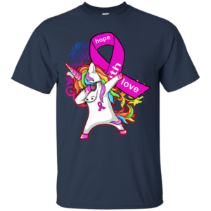 Unicorn Dabbing – Breast Cancer Hope Faith Love Shirt, Hoodie