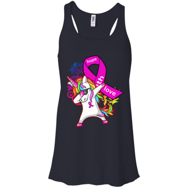 Unicorn Dabbing – Breast Cancer Hope Faith Love Shirt, Hoodie