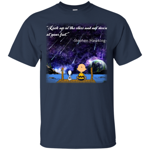 Snoopy & Charlie Brown Look Up At The Stars And Not Down At YourFeet Shirt