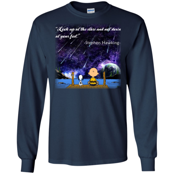 Snoopy & Charlie Brown Look Up At The Stars And Not Down At YourFeet Shirt
