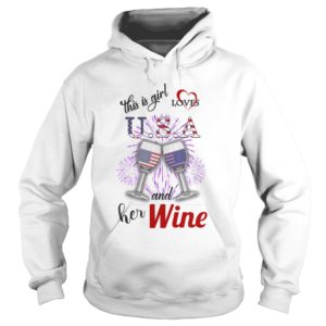 This Is Girl Loves U.S.A And Her Wine Shirt