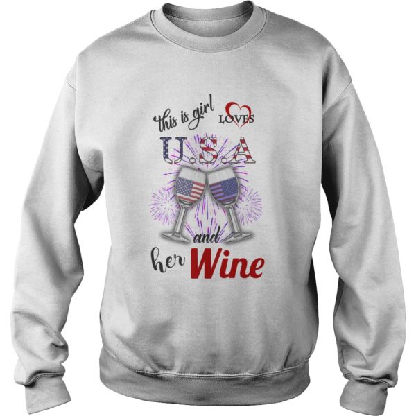 This Is Girl Loves U.S.A And Her Wine Shirt