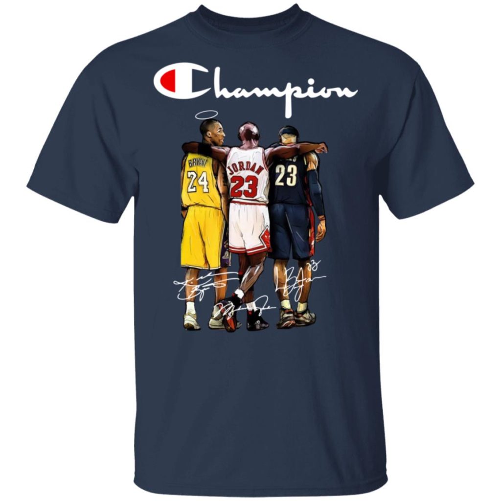Kobe Bryant - Jordan - Lebron James Champion Signature Shirt