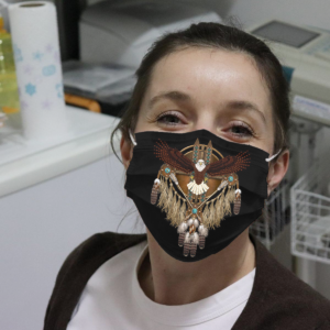Brown Native Dreamcatcher Eagle Cloth Face Mask