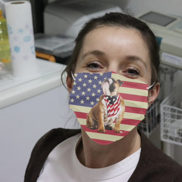 BullDog America Flag Cloth Face Mask