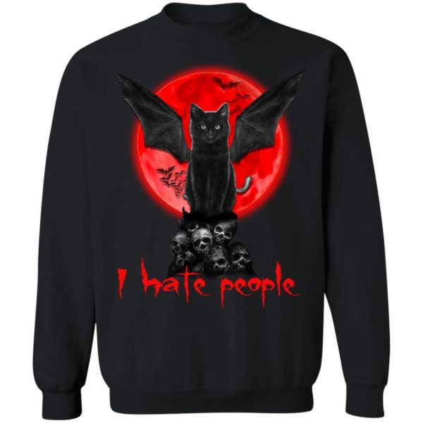 Black Cat Red Moon – I Hate People Shirt