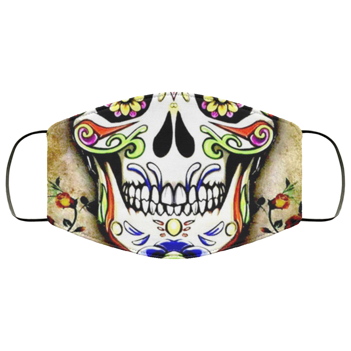 Day Of The Dead Skull Face Mask | Allbluetees.com