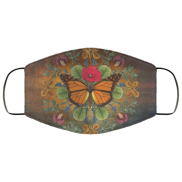Butterfly And Flower Vintage Face Mask