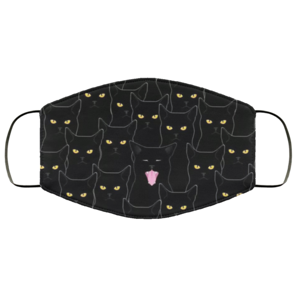 Black Cats Pattern Face Mask