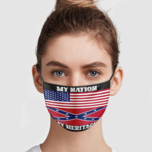 America Flag - Confederate Flag - My Nation My Heritage Face Mask