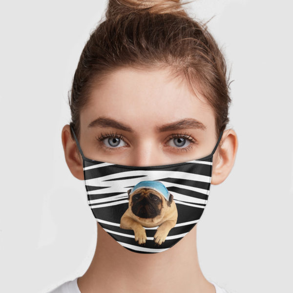 Pug Stripes Face Mask