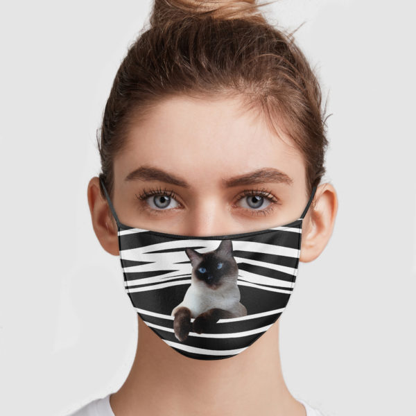 Siamese Cat Stripes Face Mask