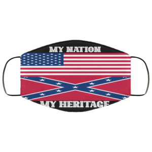 America Flag – Confederate Flag – My Nation My Heritage Face Mask