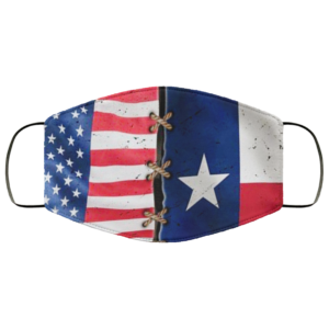 America Flag And Texas Flag Face Mask