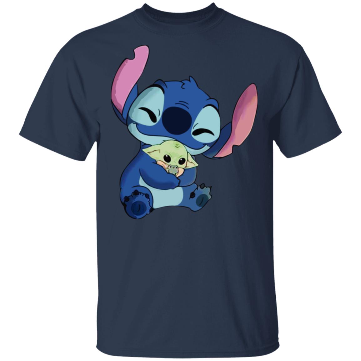 Stitch Hug Baby Yoda Shirt - Allbluetees - Online T-Shirt Store ...