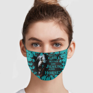 This Girl Runs On Jesus And Horses Face Mask