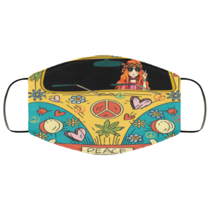 Hippie Girl Peace Car Face Mask