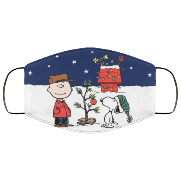 Snoopy And Charlie Brown Christmas Face Mask