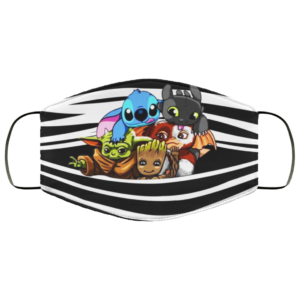 Baby Yoda Groot Stitch Toothless Striped Face Mask