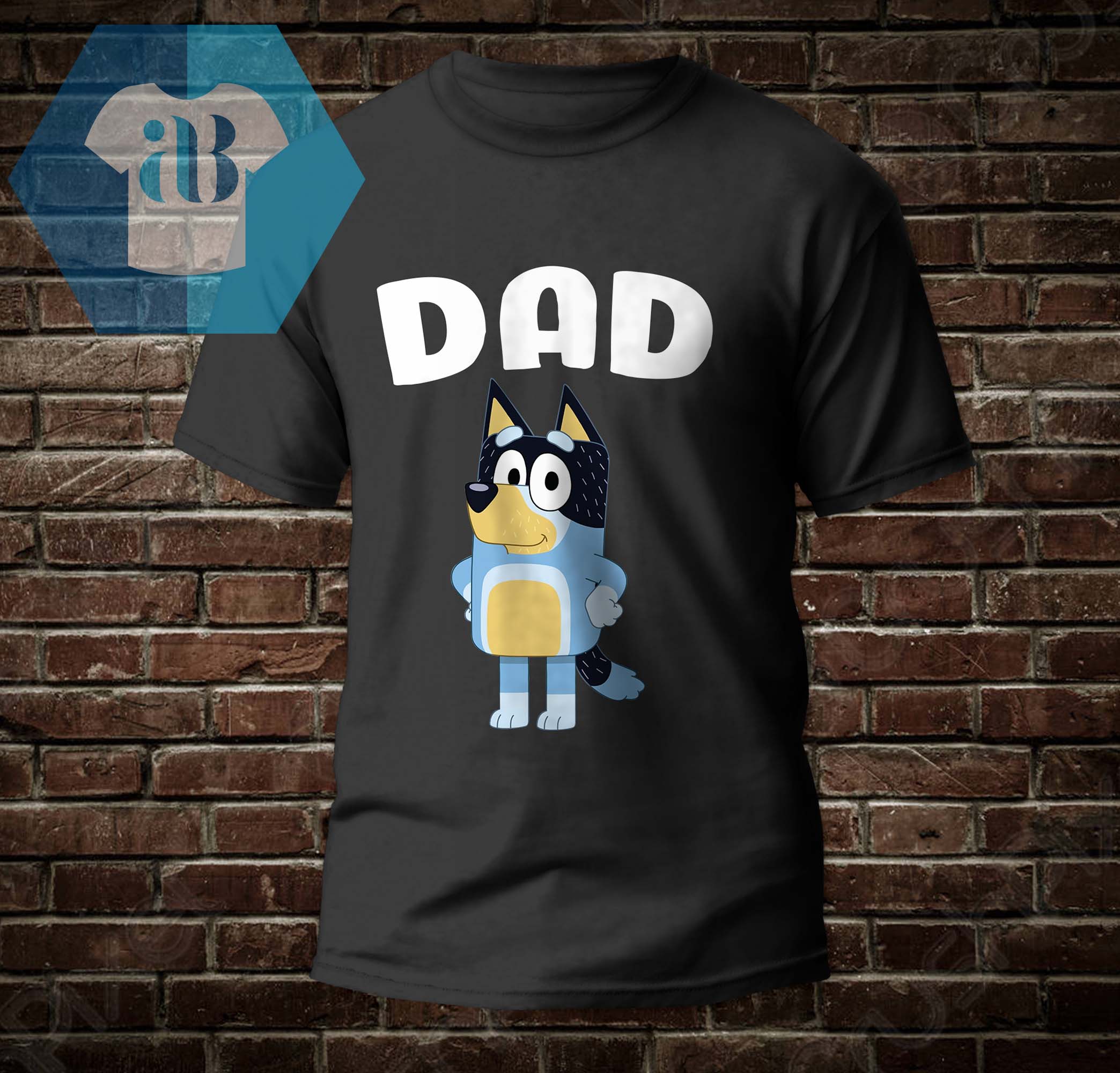 Printify Men's Adult Bandit Dad Shirt Bluey L