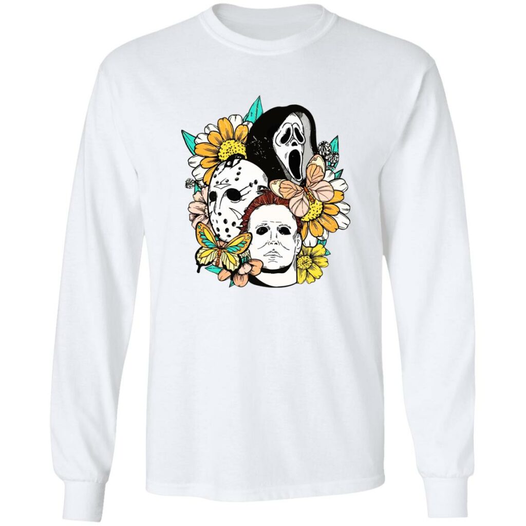 Jason Voorhees Michael Myers Ghostface Flower Halloween Shirt