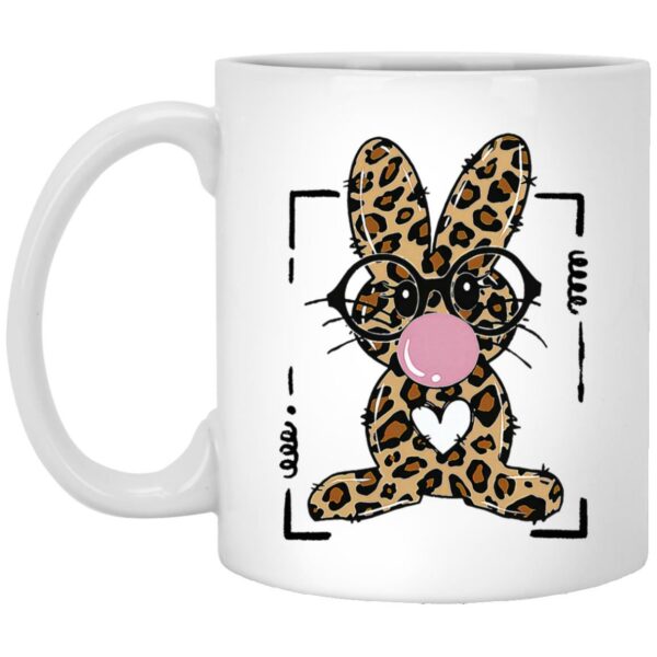 Leopard Rabbit Bunny Blowing Bubble Gum Easter Day Mugs