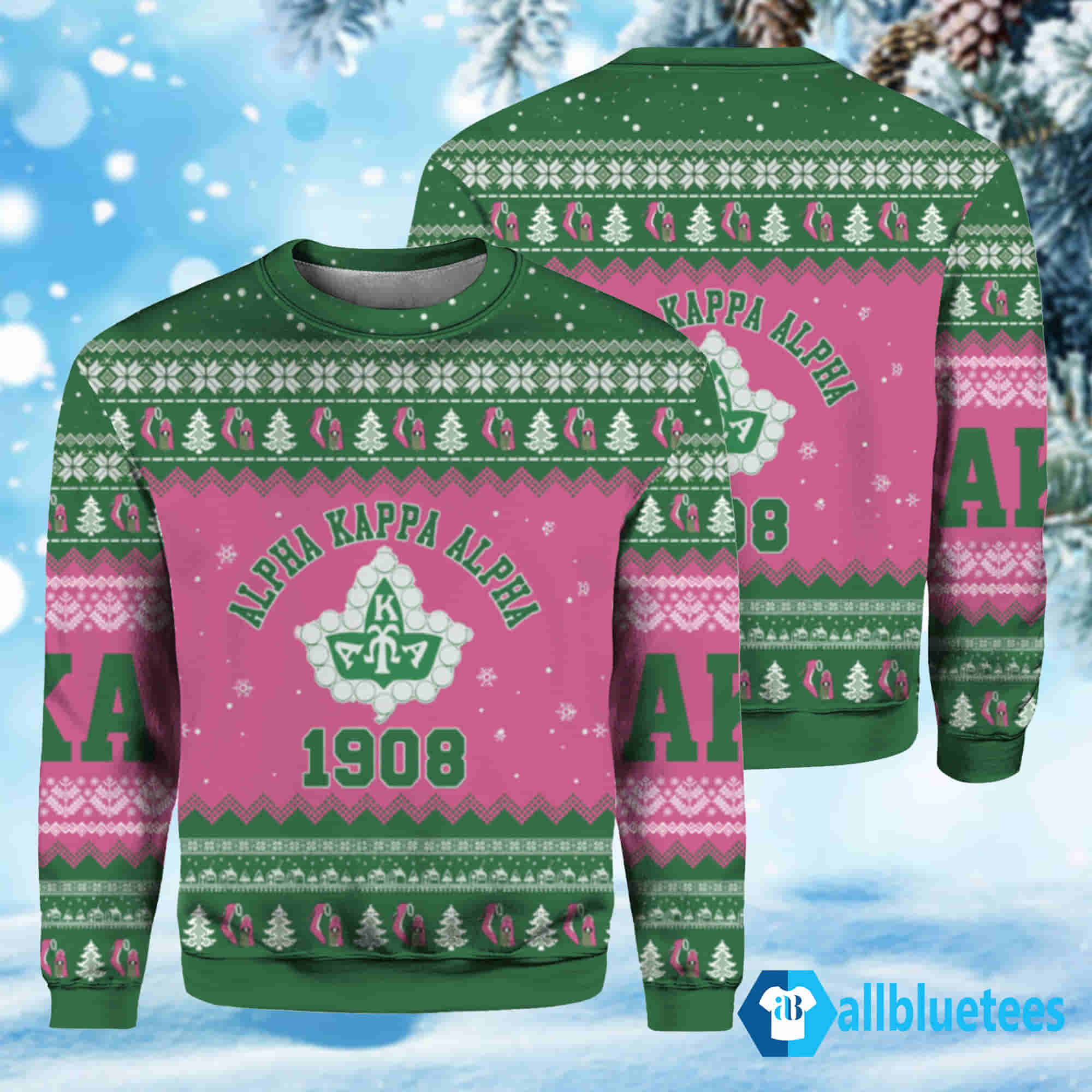 AKA 1908 Alpha Kappa Alpha Christmas Sweater | Allbluetees.com