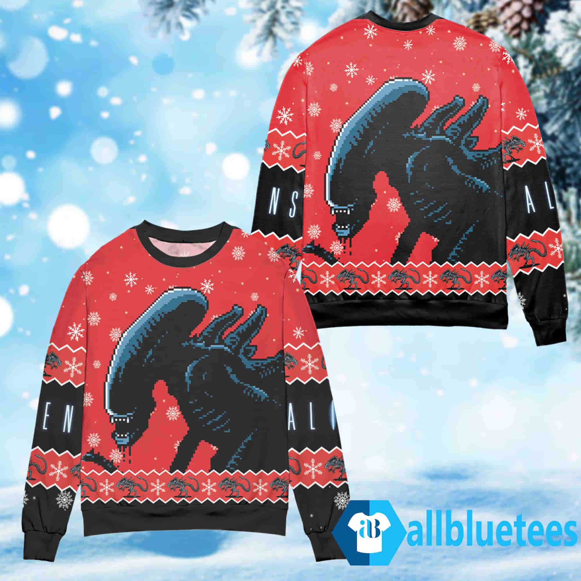 Alien Xenomorph Christmas Sweater | Allbluetees.com