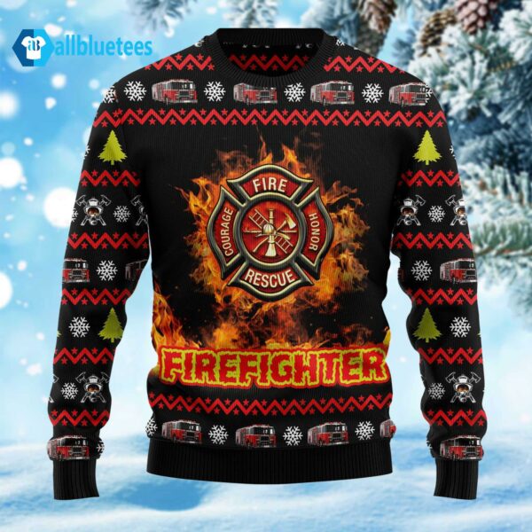 Awesome Firefighter Christmas Sweater