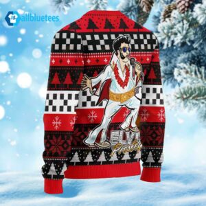 Gearhomie Elvis Fatley Meme Red Ugly Christmas Sweater