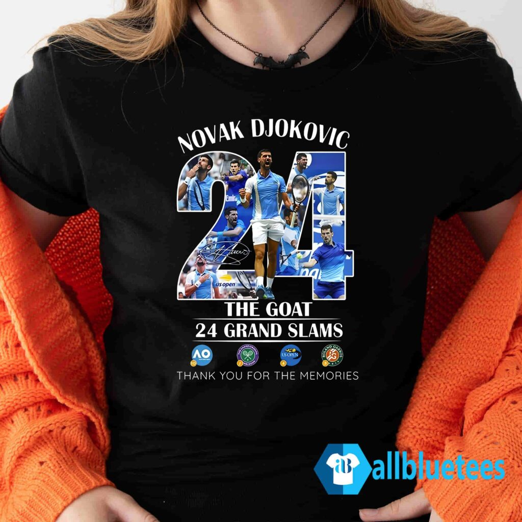 Novak Djokovic The Goat 24 Grand Slams Shirt