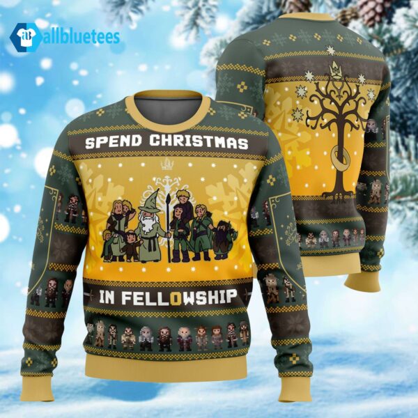 Spend Christmas In Fellowship The Lord Of The Rings Ugly Christmas Sweater