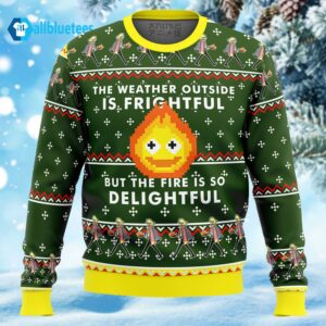 Howls Moving Castle Calcifer Fire Is So Delightful Ugly Christmas Sweater