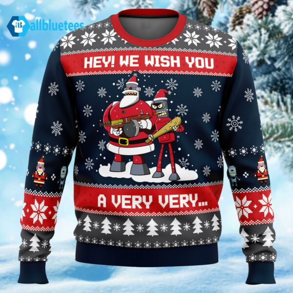 We Wish You A Futurama Ugly Christmas Sweater