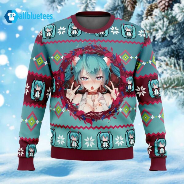 Ahegao Hatsune Miku Ugly Christmas Sweater
