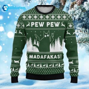 Animal Cat Pew Pew Madafakas Ugly Christmas Sweater