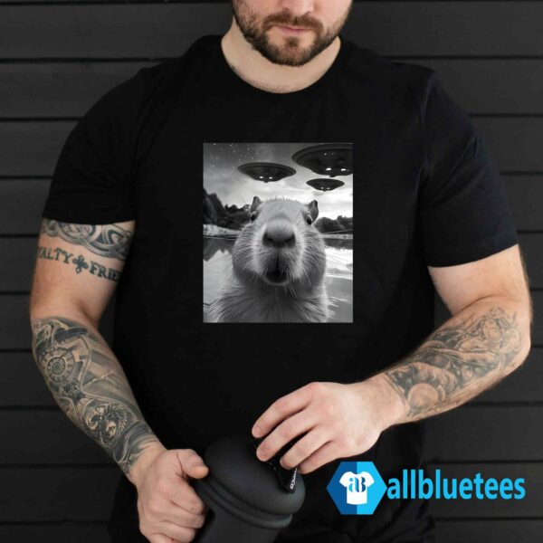 Capybara Selfie With UFOs Weird Shirt