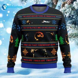 Finish Him Mortal Kombat Ugly Christmas Sweater