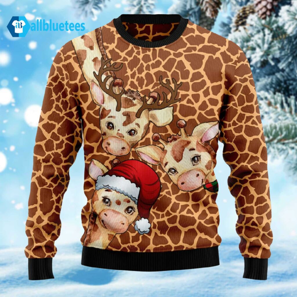 Giraffe Funny Ugly Christmas Sweater