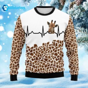 Giraffe Heart Ugly Christmas Sweater
