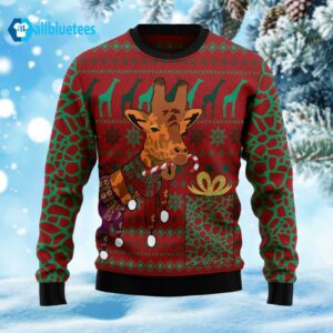 Giraffe Scarves Ugly Christmas Sweater
