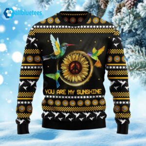 Hummingbird Sunflower You Are My Sunshine Ugly Christmas Sweater